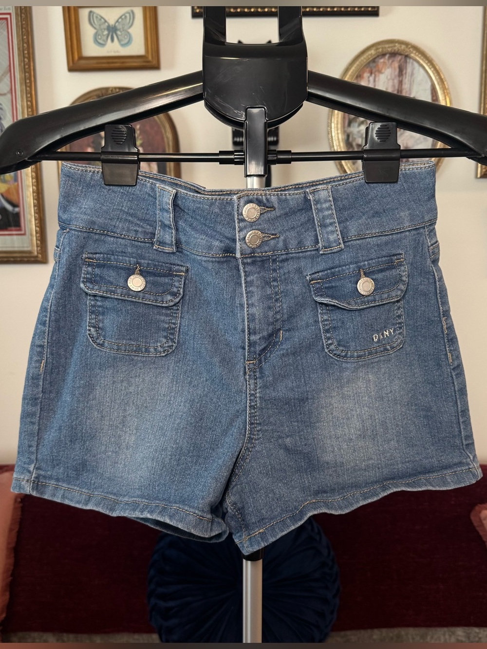 DKNY Y2K Blue Denim High-Rise Jean Shorts